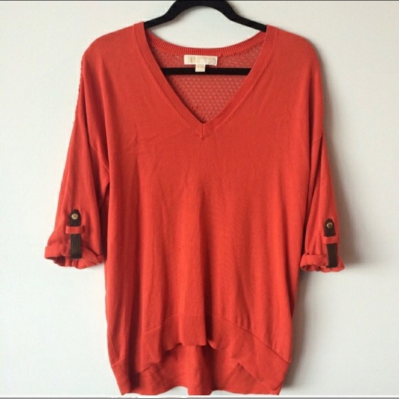 Michael Kors Orange 1/2 Sleeve Sweater - Picture 1 of 6